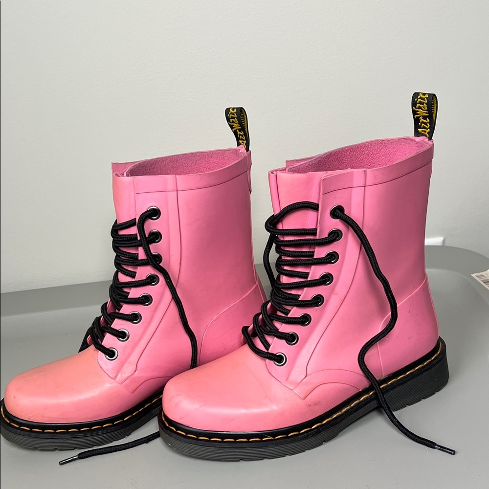 Doc Martens Pink Lace-Up Boots